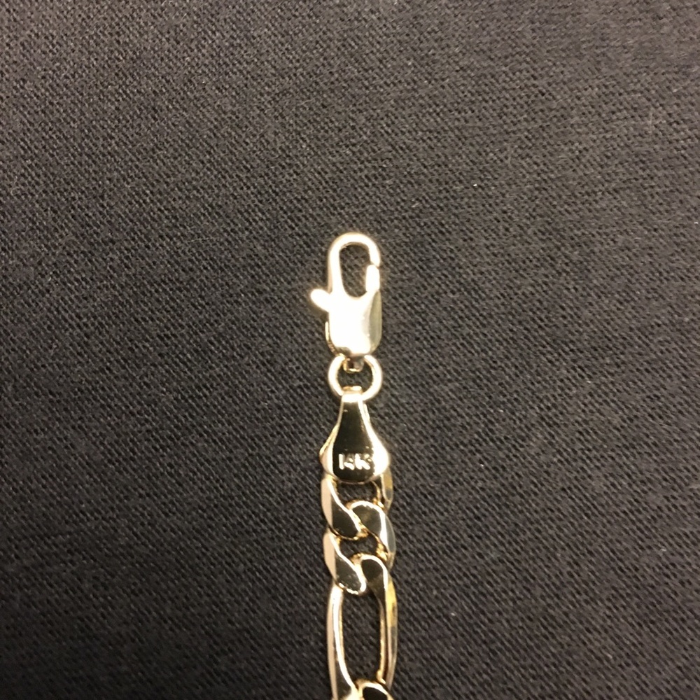 Gold Chain Figaro Link Necklace 24in 6mm - Picture 4 of 4
